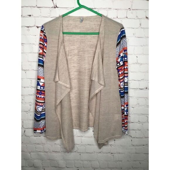 MISSLOOK Women’s Sweater Gray Open Cardigan‎ Tribal Lightweith size XL - Picture 2 of 12